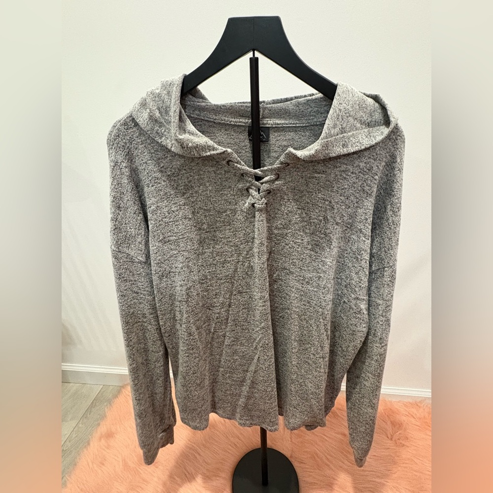 Gray Hooded Women's Sweatshirt